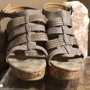 Jellypop - strappy- cork wedges